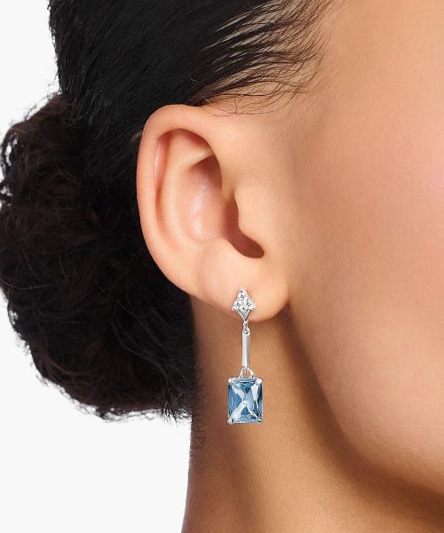 Thomas Sabo Earrings with aquamarine-coloured and white stones silver - Bilde 2