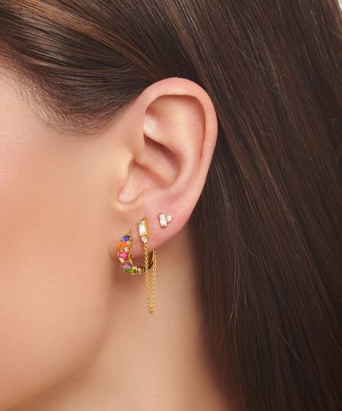 Thomas Sabo Single Ear Stud White Stone Gold - Bilde 3