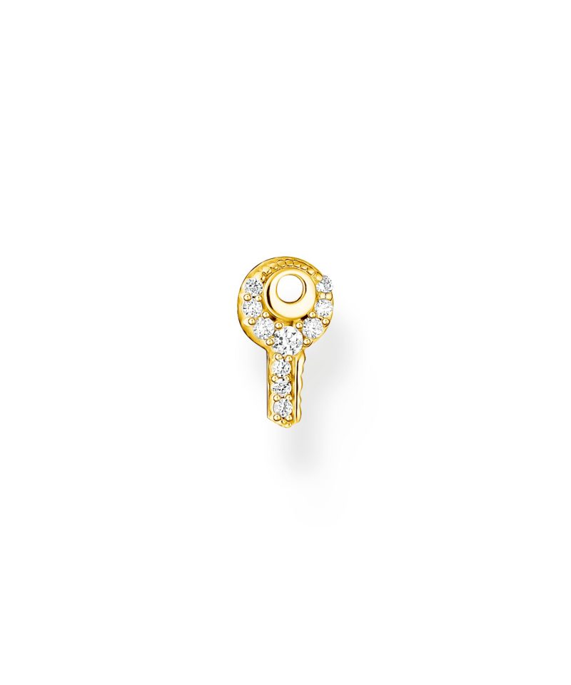 Thomas Sabo Single ear stud key white stones gold