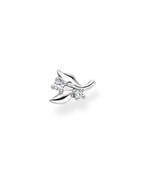 Thomas Sabo Single ear stud leaves with white stones silver