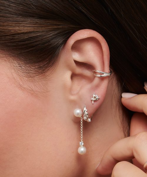Thomas Sabo Single ear stud leaves with white stones silver - Bilde 3
