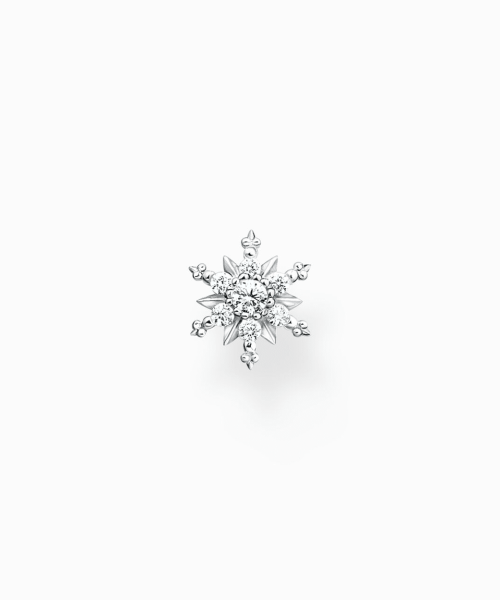 Thomas Sabo Single ear stud snowflake with white stones silver