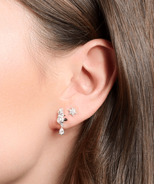 Thomas Sabo Single ear stud snowflake with white stones silver - Bilde 3