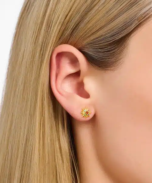 Thomas Sabo Gold-plated single ear stud sun with colourful stones - Bilde 3