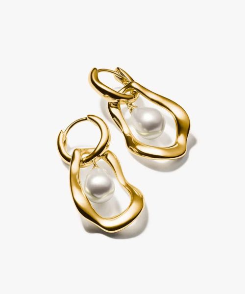 Thomas Sabo Gold-plated hoop earrings with freshwater pearls Natural Beauty - Bilde 2