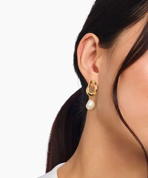 Thomas Sabo Gold-plated earrings with freshwater pearl Natural Beauty - Bilde 3