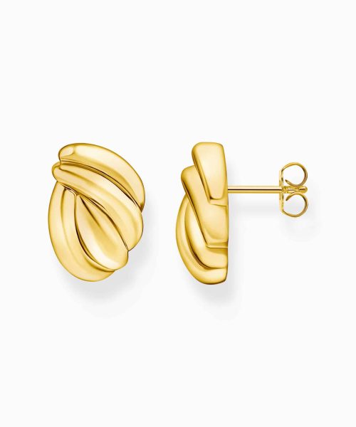 Thomas Sabo Gold-plated organic-shaped stud earrings