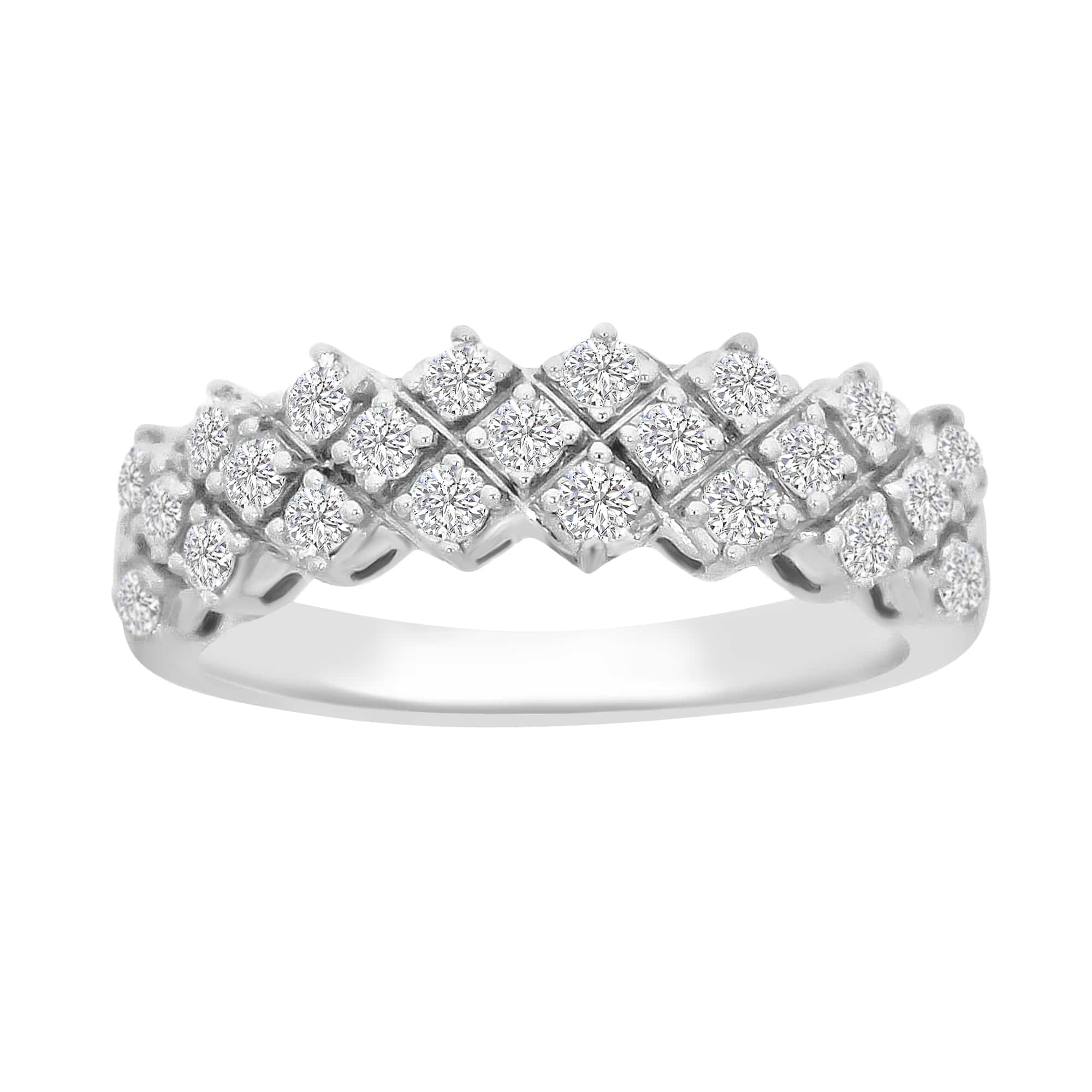 Design diamantring i hvitt gull 1,00ct TW/SI