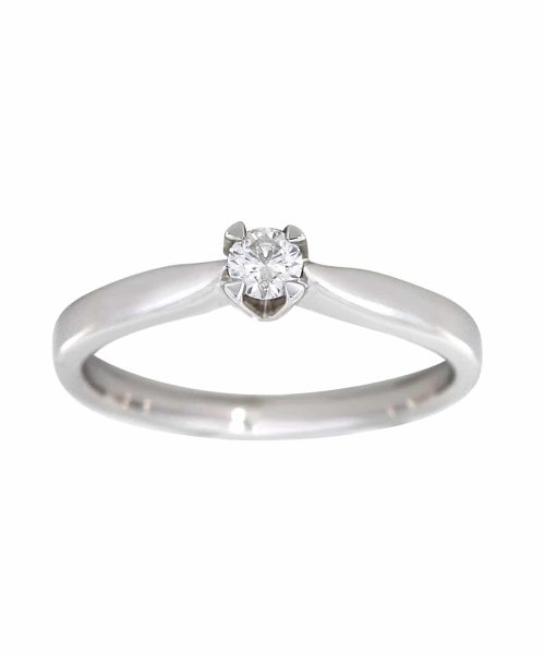Adele enstens diamantring i hvitt gull 0.10ct TW.SI