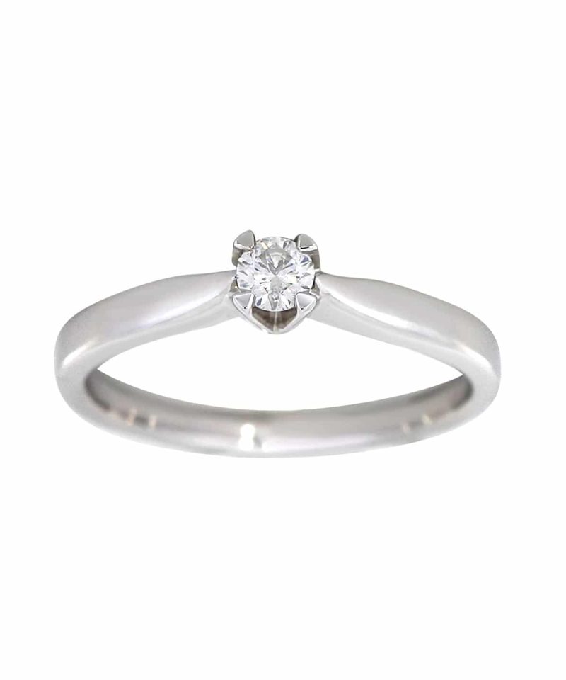 Adele enstens diamantring i hvitt gull 0.10ct TW.SI