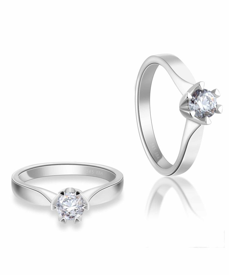 Victoria enstens diamantring i hvitt gull 1.01ct TW.SI