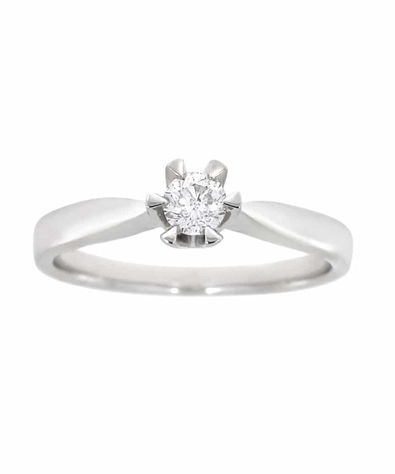 Victoria enstens diamantring i hvitt gull 0.25ct TW.SI