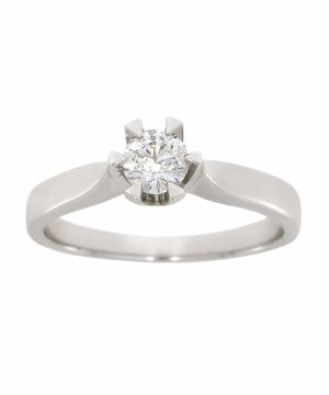 Victoria enstens diamantring i hvitt gull 0.40ct TW.SI
