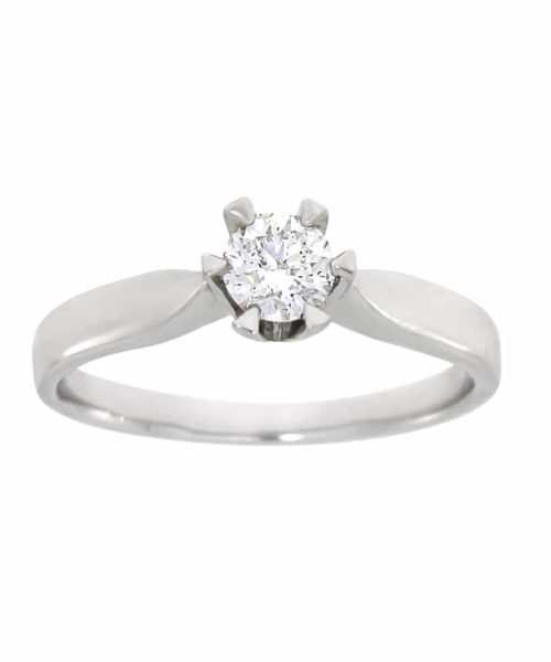 Victoria enstens diamantring i hvitt gull 0.50ct TW SI