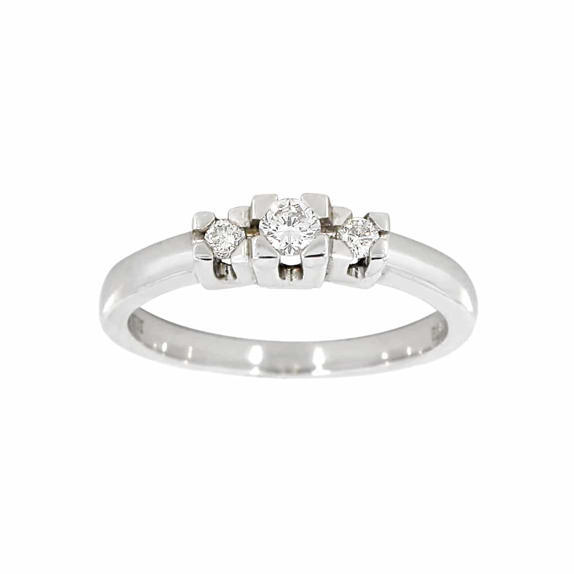 Hvitt gull diamantring 0.25ct TW.SI