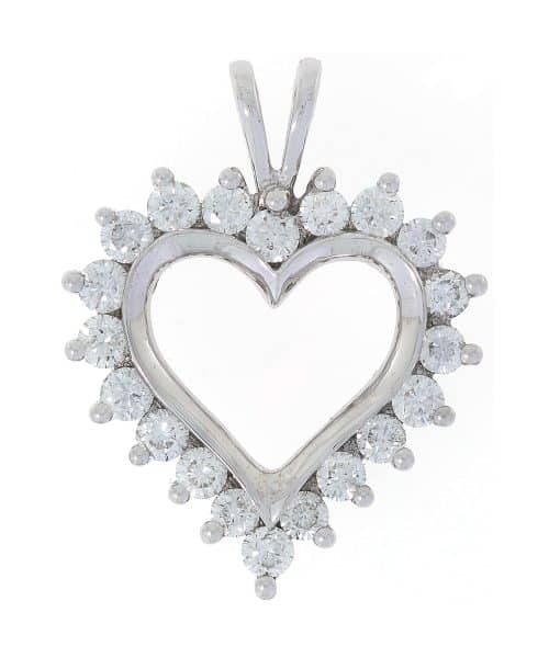 Diamanthjerte i hvitt gull 1.50ct TW.SI
