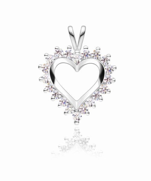 Diamanthjerte i hvitt gull 1.50ct TW.SI - Bilde 2