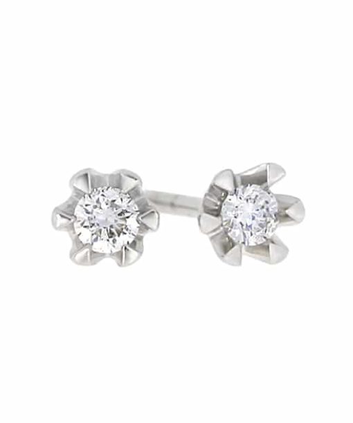 Victoria enstens ørepynt i hvitt gull 0.10ct TW.SI