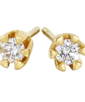 Victoria Gult gull Ørepynt med Diamant 0,20ct TW.SI