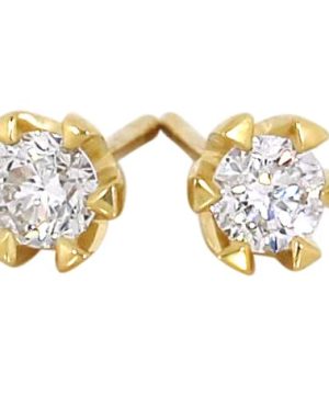 Victoria Gult gull Ørepynt med Diamant 0,40ct TW.SI