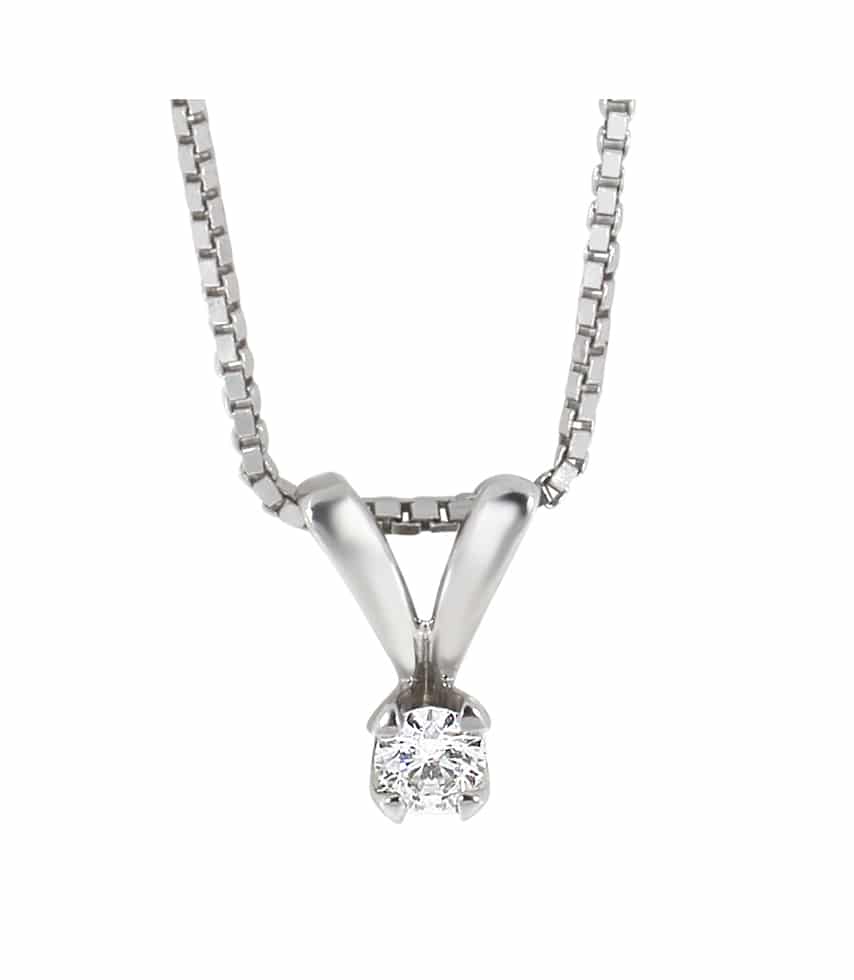 Adele enstens diamantanheng i hvitt gull 0.10ct TW.SI