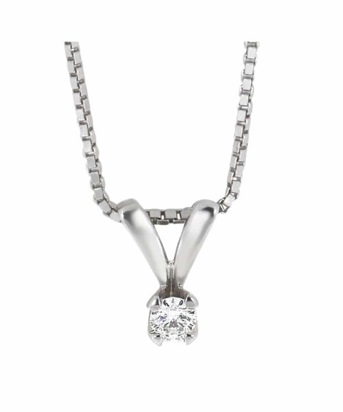 Adele enstens diamantanheng i hvitt gull 0.15ct TW.SI