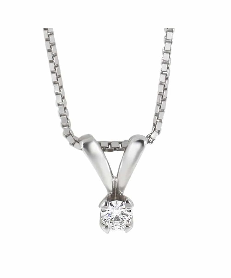 Adele enstens diamantanheng i hvitt gull 0.15ct TW.SI