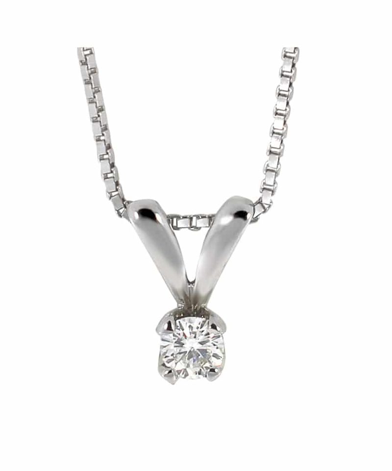 Adele enstens diamantanheng i hvitt gull 0.25ct TW.SI