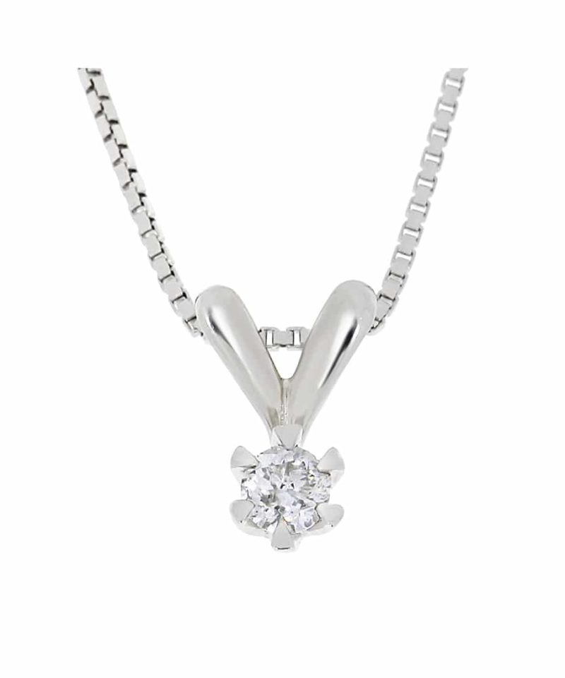 Victoria enstens anheng i hvitt gull 0.30ct TW.SI