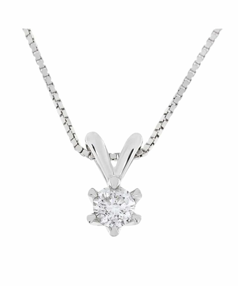 Victoria enstens anheng i hvitt gull 0.50ct TW.SI