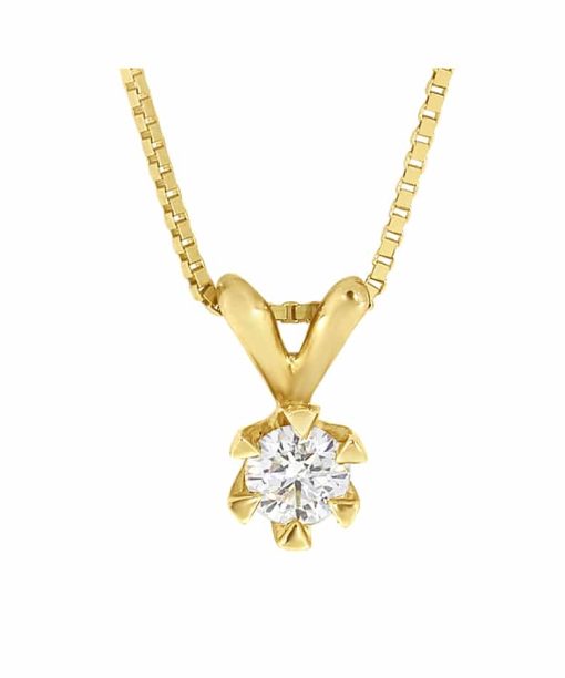 Gult Gull Anheng med Diamant 0.50ct TW.SI