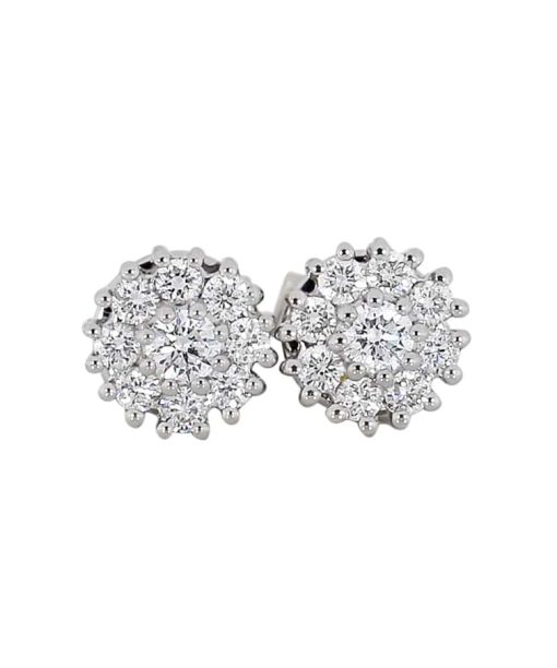 Rosett ørepynt i hvitt gull 0.85ct TW.SI