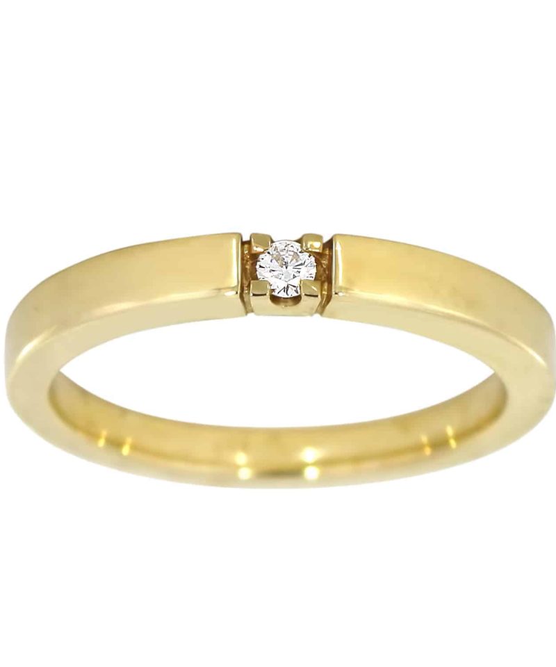 Alliansering i Gult Gull med Diamant 0,05ct TW.SI