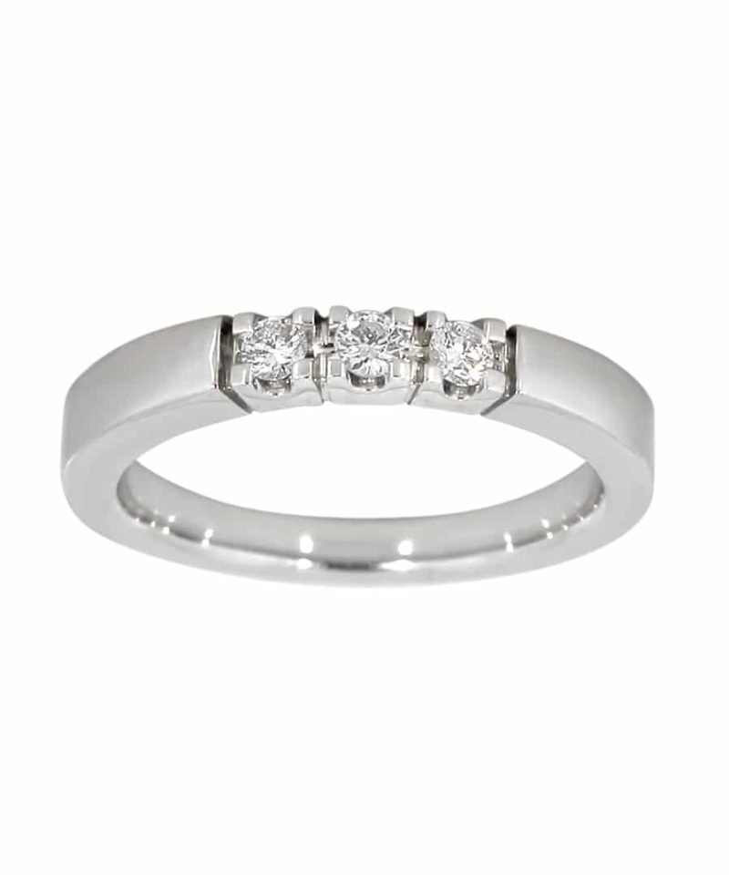 Alliansering i hvitt gull 0.15ct TW.SI