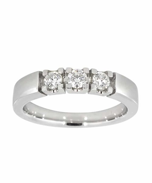 Alliansering i hvitt gull 0.21ct TW.SI