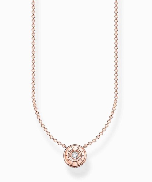 Thomas Sabo Necklace circle with white stone rose gold plated
