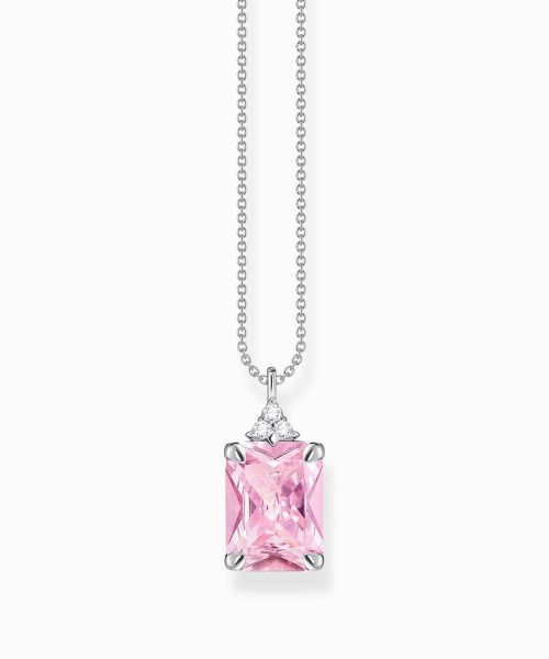 Thomas Sabo Necklace with pink and white stones silver