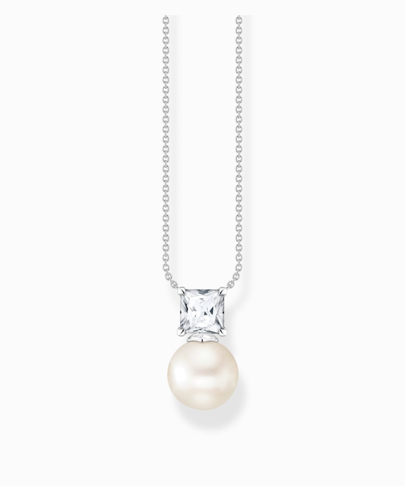 Thomas Sabo Necklace pearl with white stone silver