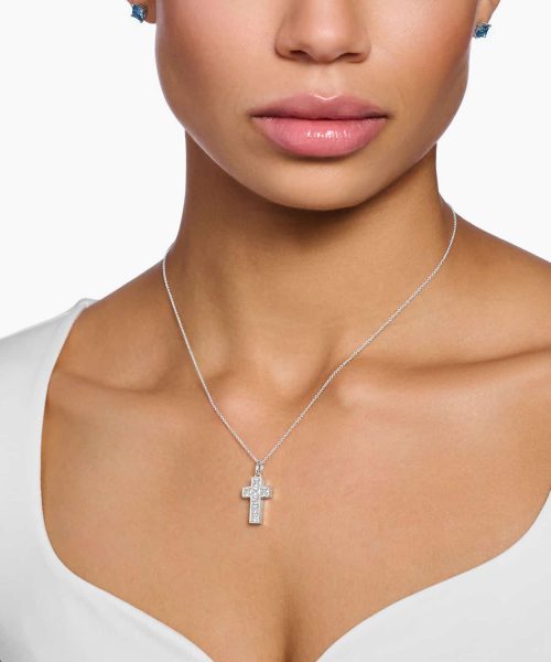 Thomas Sabo Necklace cross with white stones silver - Bilde 3