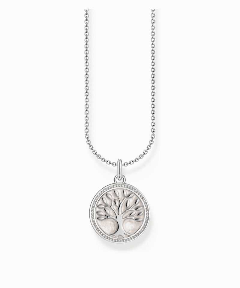 Thomas Sabo Silver necklace with tree of love pendant and cold enamel
