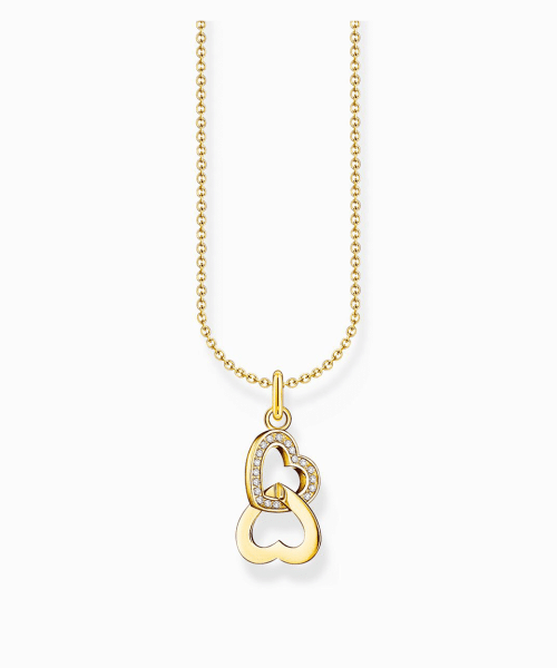 Thomas Sabo Gold-plated necklace with intertwined hearts pendant