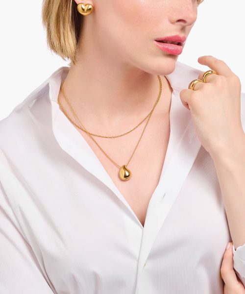 Thomas Sabo Gold-plated necklace with pendant in organic drop-shape - Bilde 3