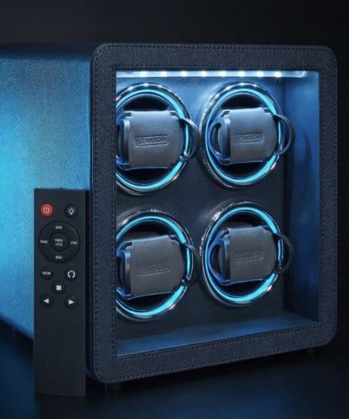 Leanschi watch winder 4 slots/blue saffino - Bilde 3