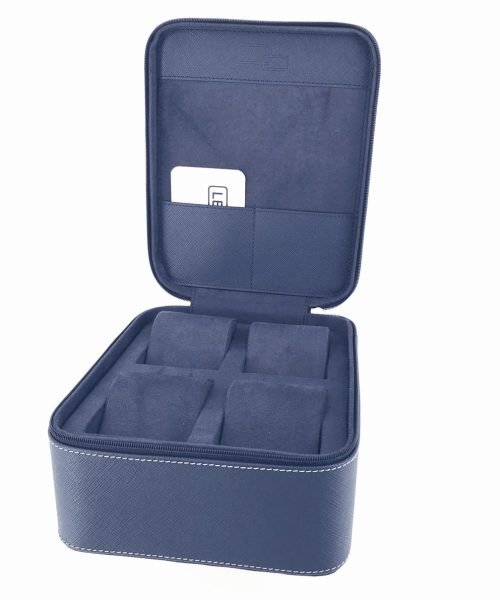 Leanschi 4 slot watch box/blue