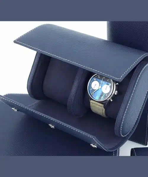 Leanschi 2 watch roll/blue leather
