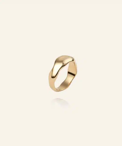 Mockberg Wavy Bolded Gold Ring - Bilde 2