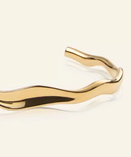 Mockberg Wavy Bolded Cuff Gold Bracelet - Bilde 2