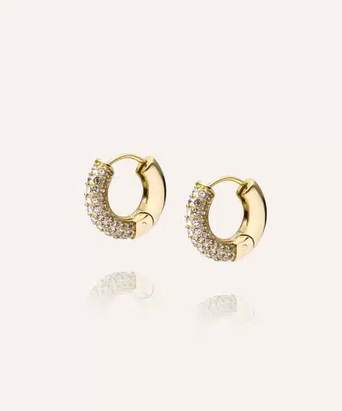 Mockberg Pavé Everyday Medium Gold Hoops - Bilde 2
