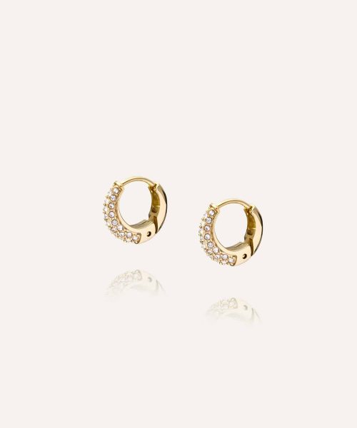 Mockberg Pavé Precious Mini Gold Hoops - Bilde 2