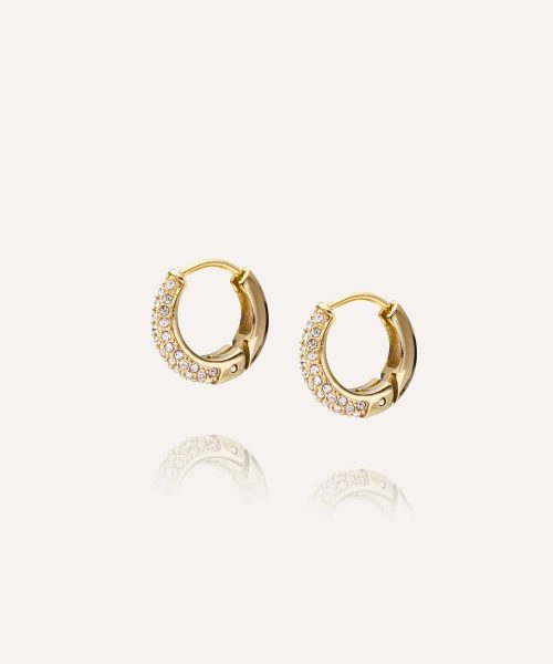 Mockberg Pavé Precious Small Gold Hoops - Bilde 2